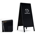 Allboards - chevalet stop trottoir tanche avec cadre en bois laqu noir 150x61cm, chevalet publicitaire ...