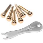 Chevilles de chevalet de guitare (lot de 6) en laiton avec extracteur.