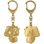 Chien argentin, dogo argentino - porte - cl�s chien plaqu� or, d�coration de sac, accessoire de luxe ...