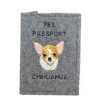 Chihuahua  poil court - protge passeport pour chien, protge document, cadeau voyage art - dog