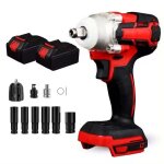 A choc sans fil brushless, boulonneuse a choc 1 / 2  compatible avec 18v batteries, 300nm, 2 vitesses, ...