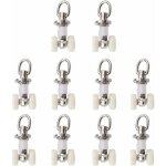 Choyclit - 10 pices rouleaux de rail planeur de voie de rideau plastique twin  roulettes en alliage ...
