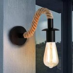Choyclit - e27 luminaire applique murale vintage en corde de chanvre applique murale industrielle id�al ...