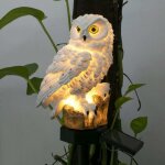 Choyclit led lampe de jardin avec chouette raliste lampe solaire tanche marche / arrt automatique ...
