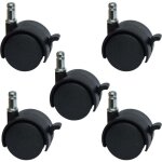 Choyclit - roulettes de rechange pour chaise de bureau ou tabouret de 5, 1 cm - avec frein (lot de 5) ...
