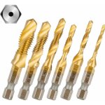 Tarauds combinés 6 pcs 1 / 4'' hss m3 - m10 - hexagonaux, bois, plastique, aluminium, métal dur Tarauds combinés 6 pcs 1 / 4'' hss m3 - m10 - hexagonaux, bois, plastique, aluminium, métal dur