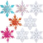 Christmas snowflake resin mold silicone - 4 pcs, christmas ornaments for christmas winter decoration