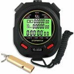 Chronom�tre avec sifflet, chronometre professionnel 60 m�moire avec fonction muet et lumi�r pour sport ...
