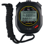 Chronom�tre de sport num�rique, minuterie de 60 tours / m�moire fractionn�e, compte � rebours, grand ...