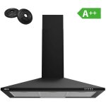Ciarra - hotte aspirante 90cm a + + 370 m3 / h 2pcs filtre actif recyclage ou evacuation 3 vitesses 201bk90 ...