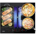 Ciarra plaque induction avec hotte int�gr�e 59cm filtration plasma 500n3 / h 7156w 4 foyers booster flexizone ...