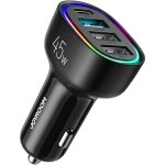 Cigare usb c&usb, [4 ports] pd 3. 0&qc 3. 0&pps 45 w super rapide mini [long voyage] chargeur voiture ...