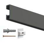 Cimaise click rail noir 200 cm + clips de fixation + vis & chevilles multimatériaux - cimaise tableau ... Cimaise click rail noir 200 cm + clips de fixation + vis & chevilles multimatériaux - cimaise tableau ...