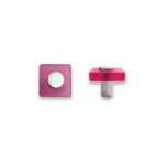Cime - bouton carr, pvc, rose opale, 30x30mm, h26mm, 1 pice avec visserie.
