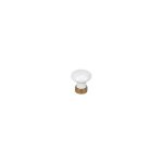 Cime - bouton avec insert, porcelaine blanc / laiton, d. 30mm, h. 35mm, 1 pice avec visserie.