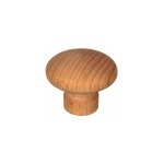 Cime - bouton rond avec insert, htre ponc, d. 30mm, h. 26mm, 1 pice avec visserie.