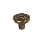 Cime - bouton rond nervur style baroque , bronze brillant, d. 30mm, h. . 21mm, 1 pice avec visserie. ...