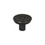 Cime - bouton rond nervur style baroque, vieil argent, d. 30mm, h. 21mm, 1 pice avec visserie.