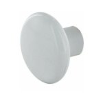 Cime - bouton rond plastique blanc, d. 35mm, h. 26mm, 1 pice avec visserie.