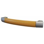 Cime - poigne rectangle, pvc gris alu / bois, l. 146mm, h. 27mm, entraxe 128mm, 1 pice avec visserie. ...