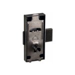 Serrure en applique pour porte gauche ou droite, cl� suisse, h70xep10mm, acier poli.