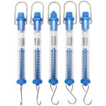 Cinq dynamom�tres � ressort cylindriques transparents pour exp�riences de physique, 1n, 5n, 10n, 20n, ...