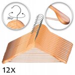 Cintre en bois cintres en bois pour v�tements v�tements pour garde - robe lot de 12 - kadax