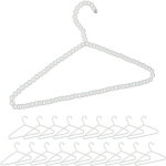 Cintres avec perles, jeu de 20, t shirts, blouses, traverses pour pantalons et jupes, 40 cm, plastique, ...