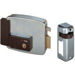 Cisa - art 11721 sx serrure e'lectrique pour portail 80 mm boitier 128x106mm cylindre fixe avec contreplaque ...
