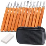 Ciseaux � bois, kit d'outils de gravure, ciseau en acier avec manche en bois, pour d�butant / amateur ...