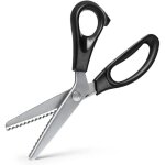 Ciseaux cranteurs noir 23, 5 cm ciseaux de couture professionnels noir en acier inoxydable pour travaux ...