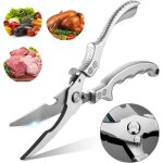 Jusch - ciseaux cuisine, ciseaux polyvalents en acier inoxydable argent professionnels