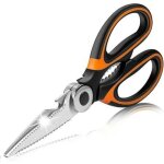 Ciseaux de cuisine polyvalents en acier inoxydable sharp avec couvercle de lame