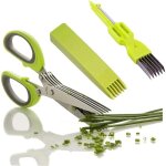 Ciseaux � herbes, ciseaux de 5 lames ciseaux fines herbes pour fines herbes aromatiques equip� de peigne ...