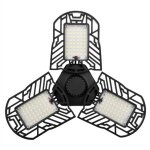 Clairage de garage  coquille noire led 60w, ampoule de plafond dformable e26 / e27 avec 3 panneaux ...