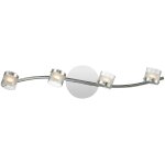 Plafonnier plafonnier spot lampe salon lampe spot strip, 4 spots flexibles, verre transparent argent ...