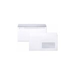 Enveloppe clairefontaine blanche 110 x 220 mm - format dl - avec fentre - bote de 250