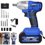 Lucn - cl  chocs sans fil brushless 21v, 420nm boulonneuse a choc electrique avec batterie 6. 0ah, ...