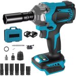Cl� � chocs sans fil brushless compatible avec makita 18v batterie, 700 nm 1 / 2  boulonneuse a choc ...