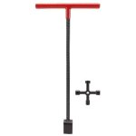 Cl� de compteur d'eau, cl� de trottoir � poign�e en t multifonction avec cl� utilitaire � 4 voies pour ...