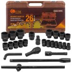 Cl�s � douille � chocs 3 / 4'' 17 - 65 mm 6 pans coffret 26 pi�ces