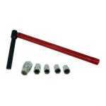 Cle lavabo speciale mitigeur  13mm + 5 douilles  8 - 9 - 10 - 11 - 12 mm, rouge
