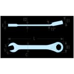 Cl� mixte � cliquet 3 / 4 - facom