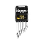 Cl� mixte a cliquet r�versible stanley fatmax - jeu de 7 pieces - 8 a 19 mm