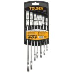 Cle's mixtes a' cliquet tete articule'e de 8 a' 19 mm tolsen