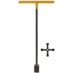 Cl� multifonctionnelle en t pour compteur d'eau acier outil 4 voies robinet vanne jaune