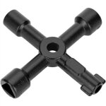 Clé d'ouverture universal key en alliage de zinc de clé de radiateur 4 - way (noir ) Clé d'ouverture universal key en alliage de zinc de clé de radiateur 4 - way (noir )