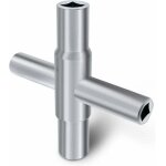 Cl� � purge 4 voies en acier argent� pour tuyau et robinet