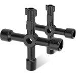 Cl� de robinet � 4 voies, multifonctionnelle, universelle, cl� de robinet crois�e, plombier, �lectricien, ...