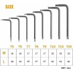 Cl�s torx coud�e, kit de 8 pi�ces cl�s allen torx, tournevis etoile t5 t6 t7 t8 t9 t10 t15 t20, ensembles ...